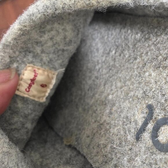 Pure wool Comfort Women's Gray Polka Dot Wool Slippers Rubber Soles Size 6 - Picture 10 of 10